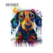 EASHRU Diamond Painting Cross Stitch Color Dog Lovely 5D DIY Diamond Embroidery Needlework Full Square Mosaic Home Decor PT2495 2024 - buy cheap