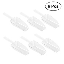 6PCS Mini Clear Plastic Ice Scoop Scoopers for Weddings Candy Dessert Buffet Ice Cream Protein Powder (White) 2024 - buy cheap