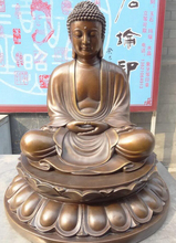 USPS a USA S1767 20 "Tibet Pure Bronze Temple Seat Shakyamuni Joss Sakyamuni Buddha túnica estatua (B0328) 2024 - compra barato