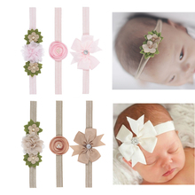 Yundfly 3pcs/lot Cute Baby Girl Headbands Newborn Bows Flower Headband Elastic Newborn Toddlers Hair Band Hair Accessories 2024 - buy cheap