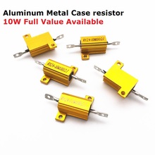 Carcaça de metal e alumínio dourado com resistor, 5 peças-39rj 47rj 50rj 68rj 30r 39r 47r 50r 68r carcaça de metal de alta potência 2024 - compre barato