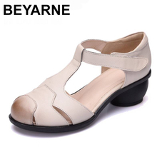 BEYARNE summer sandals female handmade genuine leather women casual comfortable woman shoes sandals women summer shoes 2024 - buy cheap