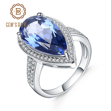 Jóia ballet 7.89ct natural iolite azul mystic quartzo anel 925 prata esterlina gemstone cocktail anéis para mulher jóias finas 2024 - compre barato