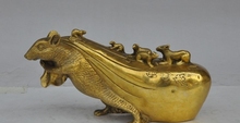 Feng-shui-Bolso de latón del Zodíaco para mujer, bolsa dorada de 8 pulgadas, con diseño de animal, ratón casero 2024 - compra barato