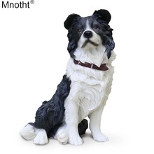 Mnotht mini cão brinquedo 1/6 fronteira collie cão sentado postura simulação resina animal modelo acessório para coleção figura de ação 2024 - compre barato