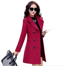 Autumn winter 2019 new fashion women's wool coat double breasted coat elegant bodycon cocoon wool long coat tops LU308 2024 - buy cheap