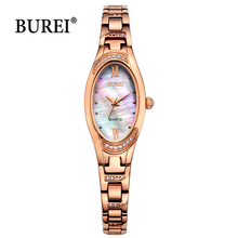 BUREI Brand Ladies Fashion Rose Gold Bracelet Watches Women Waterproof Luxury Casual Crystal Quartz Wristwatch Relogio Feminino 2024 - buy cheap