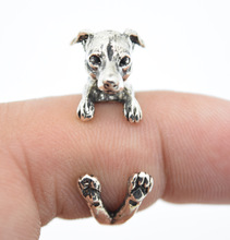 Wholesale new trendy cute animal ridgeback dog rings men fashion jewelry silver bronze gun black plated men rings gift 2024 - buy cheap