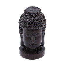 Indian Buddha head statue crafts ornament Buddha statue wood statue mahogany home decoration 2024 - buy cheap