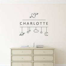 Girl Boy Name Vinyl Wall Decal Space Moon Star Cloud Wall Stickers Custom Any Names Nursery Art Decals Kids Rooms Playroom A49 2024 - buy cheap