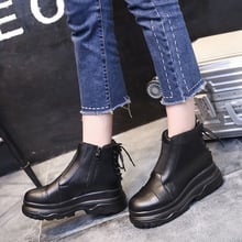 Retro Shoes Women Fashion Brand Shoes Martin Boots Lady All Mtach Cross-tied Ankle chaussure Black footware Girl New botas mujer 2024 - buy cheap