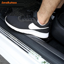 Car styling Carbon Fiber 3D Mouldings Strip Bumper Decorative Strips Door Sill Protection For Toyota Corolla 2019 2020 2021 2022 2024 - buy cheap