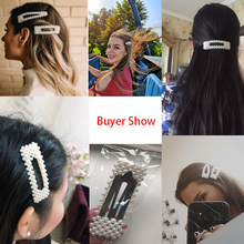 Coreano simulado pérola barrettes frisado geométrico grampo de cabelo feminino hairgrips acessórios para o cabelo meninas jóias moda pinos de cabelo 2024 - compre barato