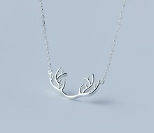 SMJEL New Fashion Cute Elk Horns Pendant Necklace Jewelry for Women Punk Antler Necklaces Party Christmas Gift SYXL002 2024 - buy cheap