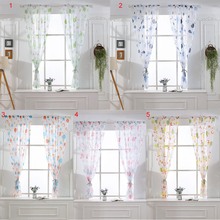 100x130cm Tulle Curtains Printed Kitchen Decorations Window Treatments American Living Room Divider Sheer Voile Curtain 1Pair 2024 - buy cheap