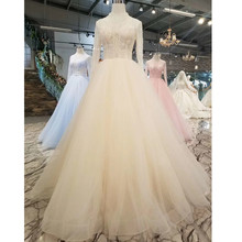 H & s-vestido de noiva longo, manga longa, cores doces, vestidos de baile, renda, elegante, formal, 2020 2024 - compre barato
