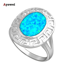 In style design shape Wholesale Retail New Arrival Fashion Jewelry Blue Fire Opal Silver Rings USA #7 #8 #6.5 #7.5 OR510A 2024 - buy cheap