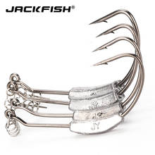 JACKFISH Fishing Hook 5size/lot 2G/2.5G/3G/5.25G/G7G With the lead barbed crank hook Pesca Fish Hooks Carp Worm hooks 2024 - buy cheap