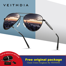 Veithdia óculos de sol polarizado unissex, óculos de alumínio design da moda de marca unissex espelhado para homens/mulheres 2024 - compre barato