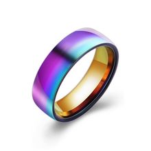 Colorful Stainless Steel Titanium Rings Men Women 2019 Fashion High Quanlity Punk Smooth Wide Ring Wholesale Supply 1 pcs 2024 - buy cheap