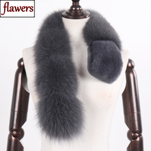 New Winter Women Real Fox Fur Scarf With Rex Rabbit Fur Scarf Natural Soft Fox Fur Muffler Fox Shawl Collar Lady Warm Fur Scarf 2024 - buy cheap