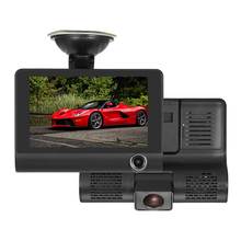 Автомобильный видеорегистратор 3 камеры объектив 4,0 дюйма IPS Full HD двойной объектив с камерой заднего вида Автомобильный регистратор с ночным видением видеорегистратор 2024 - купить недорого