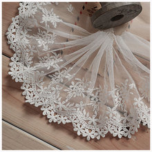 Free Ship 13cm 5'' White/Black Water Soluble Cotton Embroider Lace Fabric Embroidered Lace Trims Sewing Material 2Yards/lot Z825 2024 - buy cheap