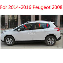 For 2014-2016 Peugeot 2008 High-quality stainless steel Strips Car Window Trim Decoration Accessories Car styling  6pcs 2024 - buy cheap