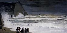 Pintura al óleo de paisajes de mar áspero en ettretat por Claude Monet art hecho a mano de alta calidad 2024 - compra barato