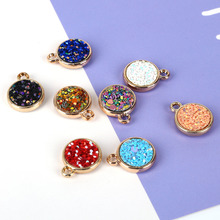 New Fashion 6Pcs 15MM Hole 3MM Round Resin Sequins Pendant Gold Floating Charms For DIY Handmade Earring Jewelry Findings 2024 - buy cheap