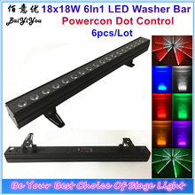 Hot 18pcs*18w RGBWA+UV 6In1 LED Indoor Led Wall Washer Pixel Bar Powercon 18pcs Led Point Individual Control Wall Wash Light 2024 - buy cheap