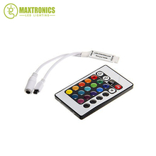 Mini controlador de luz led de 24 teclas, cor rgb com controle remoto ir, dimmer para 5050 / 3528 luzes led
