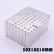 5Pcs 50x10x10 mm neodymium magnet super powerful neodymium magnets free shipping rare earth magnet N35 strong magnet 50*10*10 mm 2024 - buy cheap