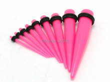 1.6 mm - 10 mm acrílico afila kits de rosa 2 preto anéis o calibre expander body piercing jóias 2024 - compre barato