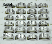 15Pcs Mixed Styles Fashion Men Stainless Steel Openwork Engravin Rings Wholesale Jewelry Ring Lots LR117 2024 - buy cheap