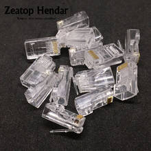 100Pcs High Quality RJ45 RJ-45 CAT6 8P8C Ethernet Network Modular Plug LAN Cable Adapter Connector Head Plug 2024 - buy cheap