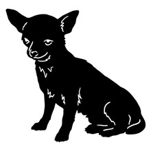Adesivos de carro chihuahua dog 13.2*12.7cm, adesivo vinil decalque estilo caminhão decoração de carro preto/prateado 2024 - compre barato