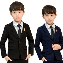 Boys Blazer Suit Kids England Style Formal Jacket Pants Tie Blazer Suit Children Graduation 3Pcs Clothes Sets Boys Wedding Suit 2024 - buy cheap