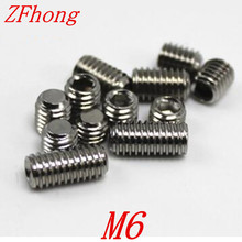 100PCS DIN913 M6*5/6/8/10/12/16/20/25/30 m6 Stainless steel flat end point hex socket set grub screw 2024 - buy cheap