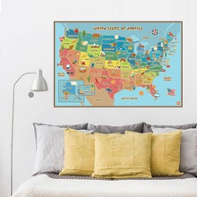 DIY Wall Sticker United States Map Vinyl Wall Decals Removable Stickers Mural for Living Room Bedroom Home Decor 2024 - buy cheap