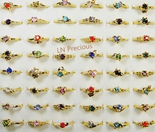 Anéis de strass dourados para mulheres 500 peças atacado lotes joias anel novo frete grátis bl119 2024 - compre barato