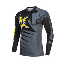 Мужская футболка с длинным рукавом для горного велосипеда, быстросохнущая Спортивная одежда для бега, езды на велосипеде, бездорожье 2024 - купить недорого