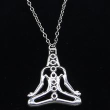 20pcs New Fashion Necklace 38x34mm yoga zazen buddha Pendants Short Long Women Men Colar Gift Jewelry Choker 2024 - buy cheap
