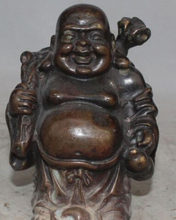 RHS0035    13CM Chinese Buddhism Bronze FengShui Wealth Maitreya Buddha Cloth bag Statue 2024 - buy cheap