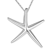 Модное Элегантное серебряное ожерелье P027 с подвеской в виде морской звезды 2024 - купить недорого