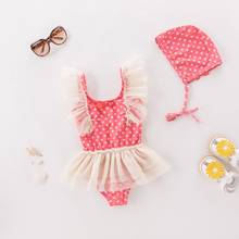 Купальник-бикини для маленьких девочек, цельнокроеный пляжный костюм с сеточкой без рукавов на весну, 2019 2024 - купить недорого