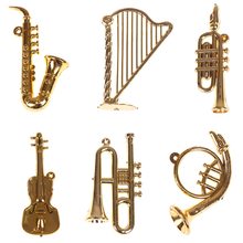 Mini Plastic Musical Instrument Gold Christmas Tree Hanging Xmas Decor Good Gift For Friends Collecting 2024 - buy cheap