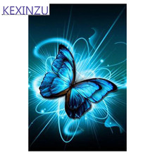 Kexinzu 5d diy quadrado completo redondo pintura diamante ponto cruz animal borboleta 3d diamante bordado mosaico trabalho presente 01 2024 - compre barato