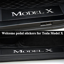 4pcs/set Styling Front Rear Car Door Sill Welcome Pedal Sticker Anti-Scratch Cover Protector Car Accessories for Tesla Model X 2024 - buy cheap