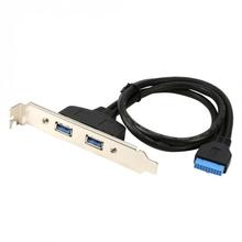 USB 3,0 задняя панель компьютера расширительный кронштейн для 20-контактный кабель (2-портовый) Материнская плата для ПК 2024 - купить недорого